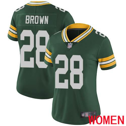 Green Bay Packers Limited Green Women #28 Brown Tony Home Jersey Nike NFL Vapor Untouchable